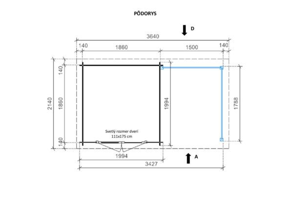 Timea (bez podlahy) s přístřeškem 18mm - Image 4